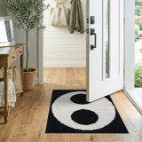 Yin-Yang Balance Black White Area Rug