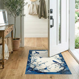 Blue Birds Floral Area Rug
