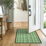 Green Checkered Plaid Area Rug
