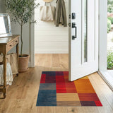 Vibrant Multi-Color Geometric Block Rug