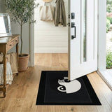 Yin Yang Cat Black White Area Rug