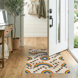 Rainbow Paw Print Kids Multi-color and Patterns Area Rug