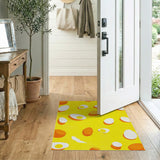Yellow Sunny Fried Eggs Yellow Area Rug