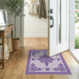 Purple Persian Floral Medallion Area Rug
