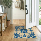 Elegant Blue Starburst Persian Area Rug