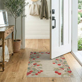 Cherry Branch Fruit Pattern Area Rug