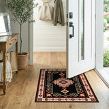 Bold Black Orange Persian Area Rug