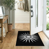 Starburst Geometric Area Rug Black White