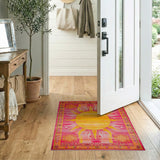 Radiant Sunburst Pink Southwestern Area Rug