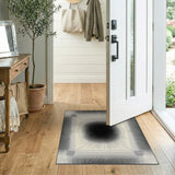 Geometric Modern Black and White Black White Geometric Sunburst Area Rug