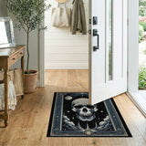 Gothic Skull Moon Night Area Rug