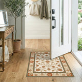 Beige Vintage Floral Area Rug