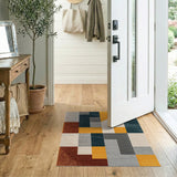 Multi-color and Patterns Bold Geometric Multi-Color Block Area Rug