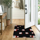 Red Dice Pattern Geometric Area Rug