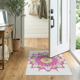 Pink Yellow Mandala Area Rug