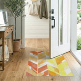 Geometric Modern Vibrant Orange Chevron Geometric Area Rug