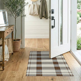 Rustic Farmhouse Brown Tan Plaid Rustic Farmhouse Area Rug