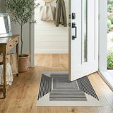 Black White Optical Tunnel Geometric Area Rug