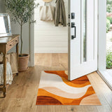 Wavy Orange Wavy Orange Abstract Area Rug