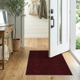 Red Cottage Garden Floral Vintage Area Rug