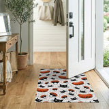 Playful Black Cats Orange Hot Dogs Area Rug