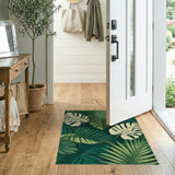 Lush Monstera Jungle Leaves Area Rug