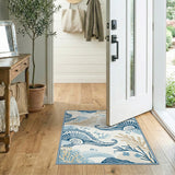 Blue Coastal Seashell Area Rug