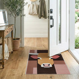 Geometric Longhorn Cow Head Rug