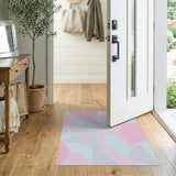 Fluid Pink Abstract Shapes Area Rug