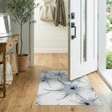 Abstract Neural Starburst Blue Area Rug