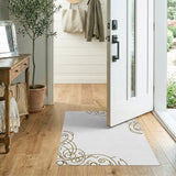 Elegant Gold Swirl Border Area Rug