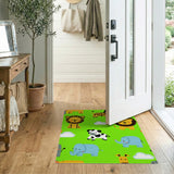 Playful Cartoon Safari Animals Area Rug