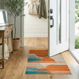 Bold Orange Sun Geometric Area Rug