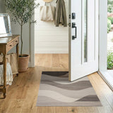 Modern Grey Wave Abstract Area Rug