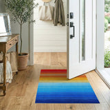Vibrant Rainbow Gradient Stripe Rug