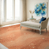 Orange Abstract Speckled Area Rug