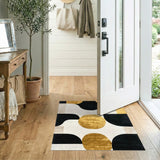 Gold and Silver Modern Gold Geometric Area Rug