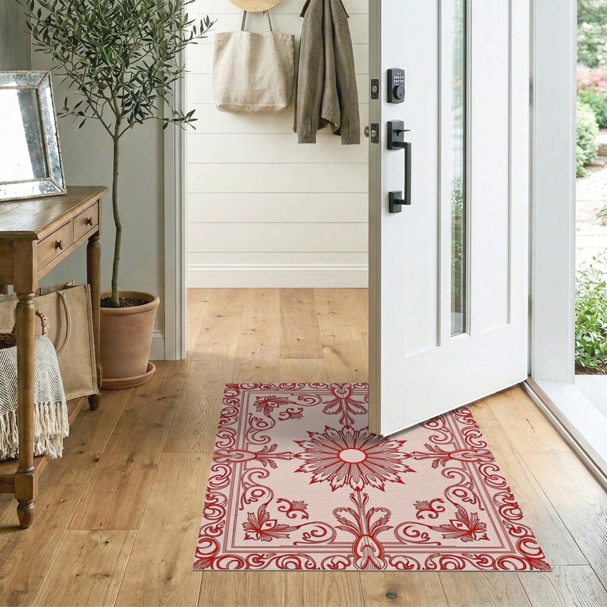Floral Vintage Red Ornate Floral Medallion Area Rug