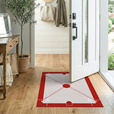 Red Carrom Board Geometric Area Rug