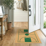 Green Green Basketball Court Area Rug