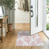 Blush Pink Leaves Area Rug