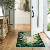 Lush Jungle Deer Birds Area Rug