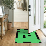 Bold Green Geometric Block Area Rug
