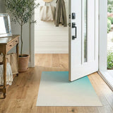 Teal to Ivory Gradient Abstract Area Rug