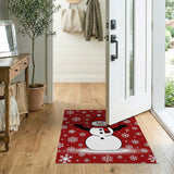 Jolly Cartoon Snowman Area Rug