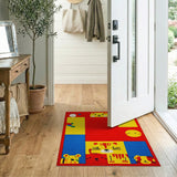 Kids Cartoon Playful Cartoon Animals Kids Area Rug
