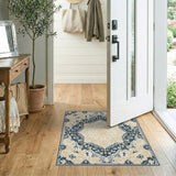 Navy and Ivory Traditional Persian Area Rug