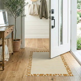 Beige Area Rug with Giraffe Print Border