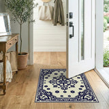 Traditional Persian Ornate Navy Floral Medallion Area Rug