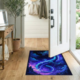 Majestic Blue Dragon Lightning Area Rug